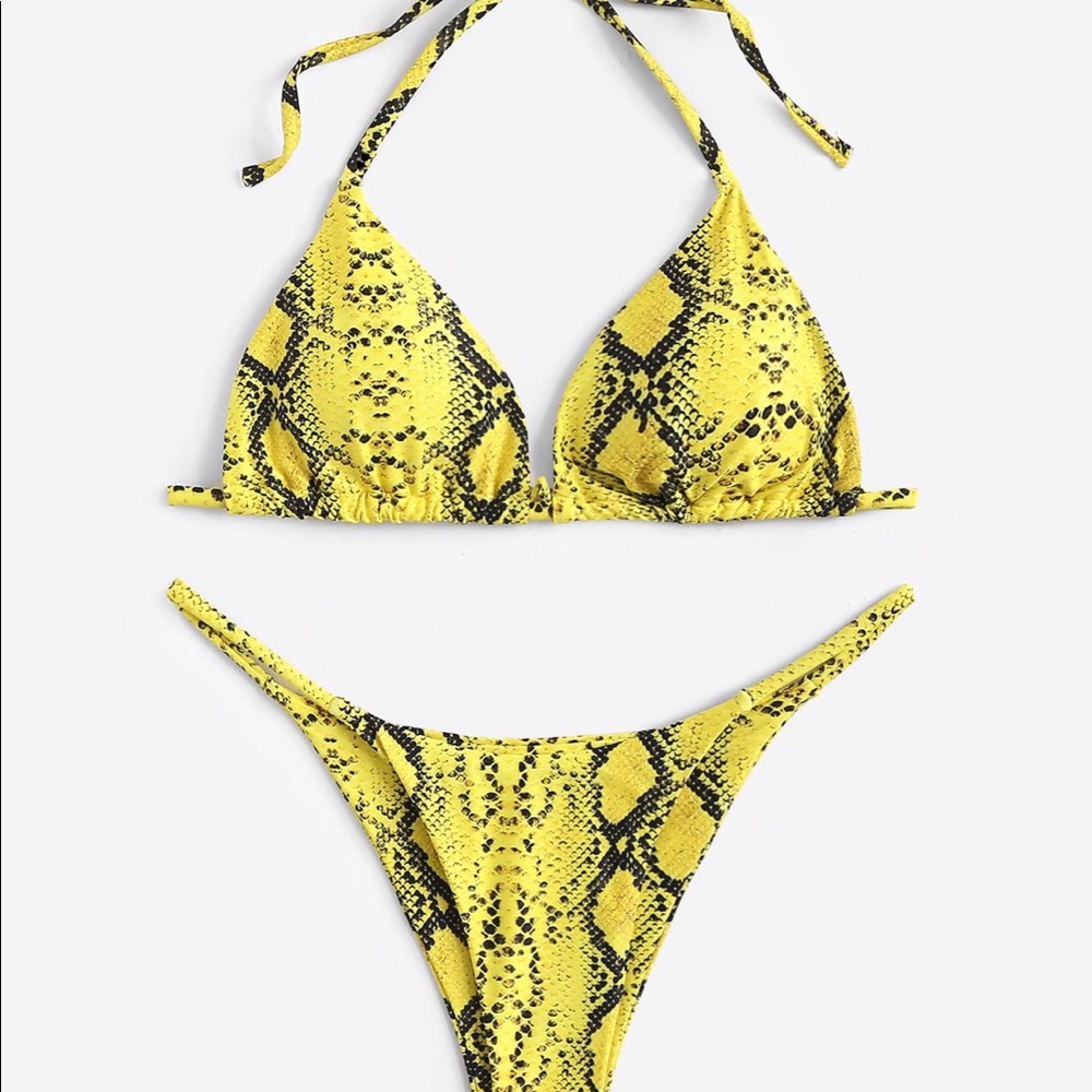 Yellow Snake Skin Bikini